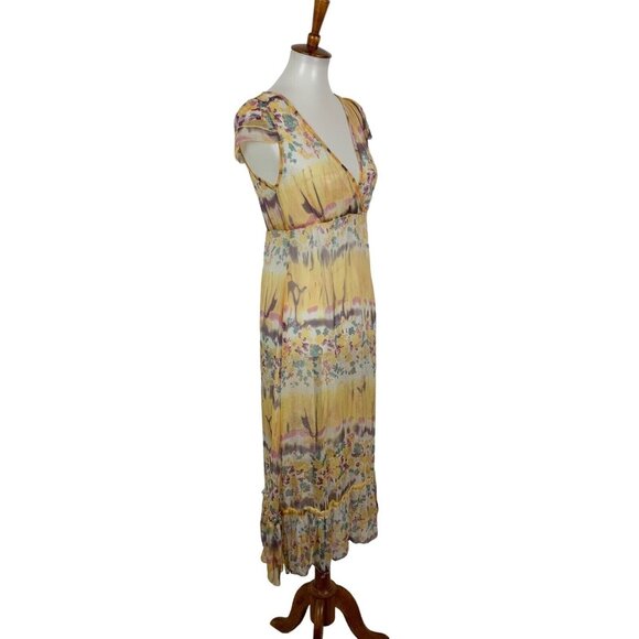 Louise Orop Sheer Cover Up Dress Small Short Sleeve Boho Resort - Picture 4 of 6